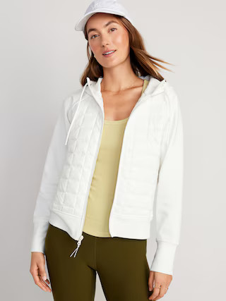 Dynamic Fleece Cropped Hybrid Hoodie for Women | Old Navy (US)