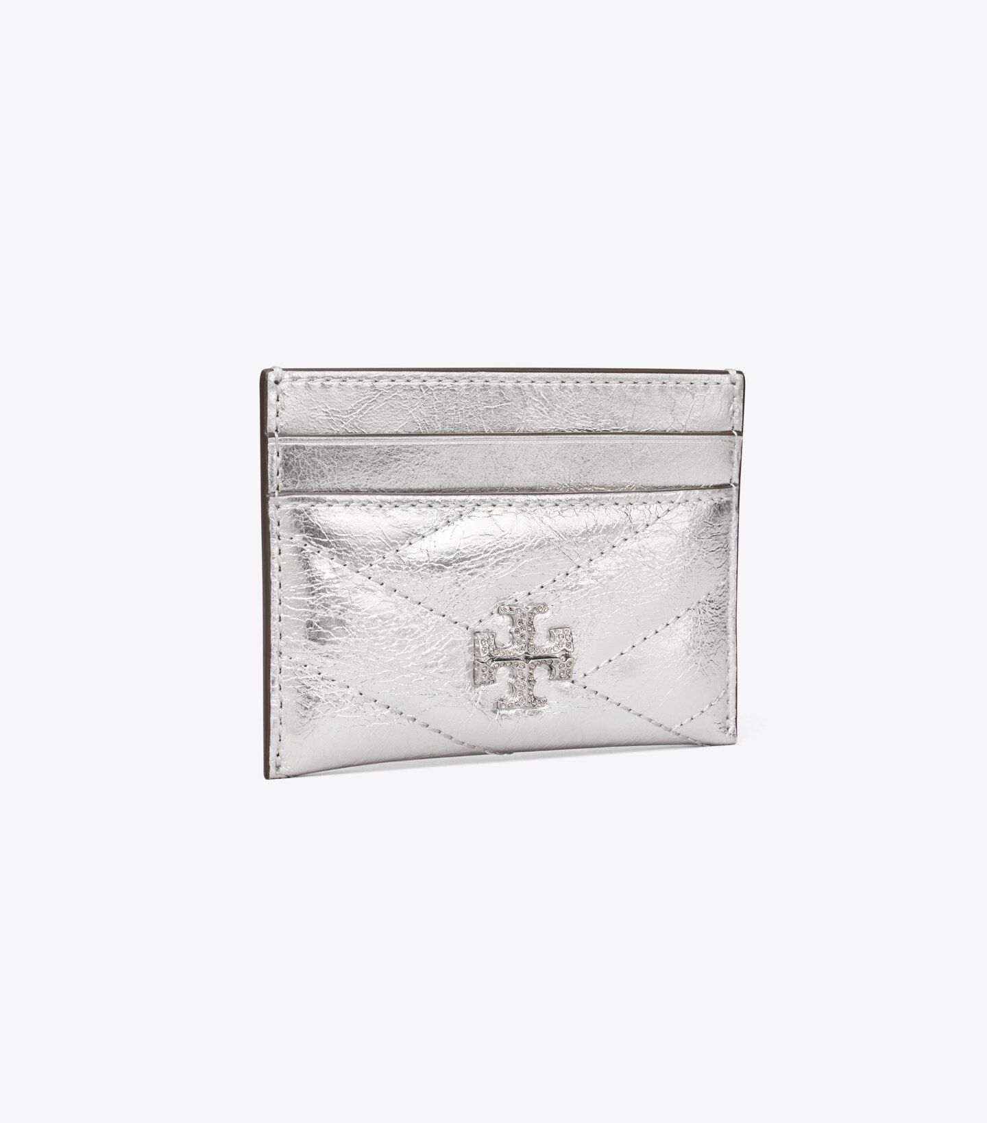 Kira Chevron Metallic Pave Logo Card Case: Women's Designer Card Cases | Tory Burch | Tory Burch (US)