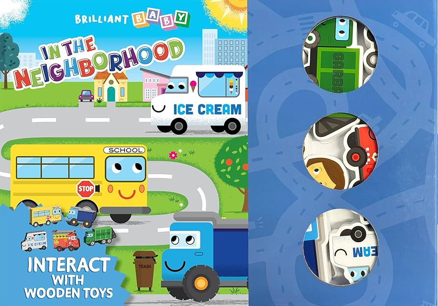 Little Hippo Books In the Neighborhood | Interactive Toddler Books with Wooden Toys for Kids | Ve... | Amazon (US)