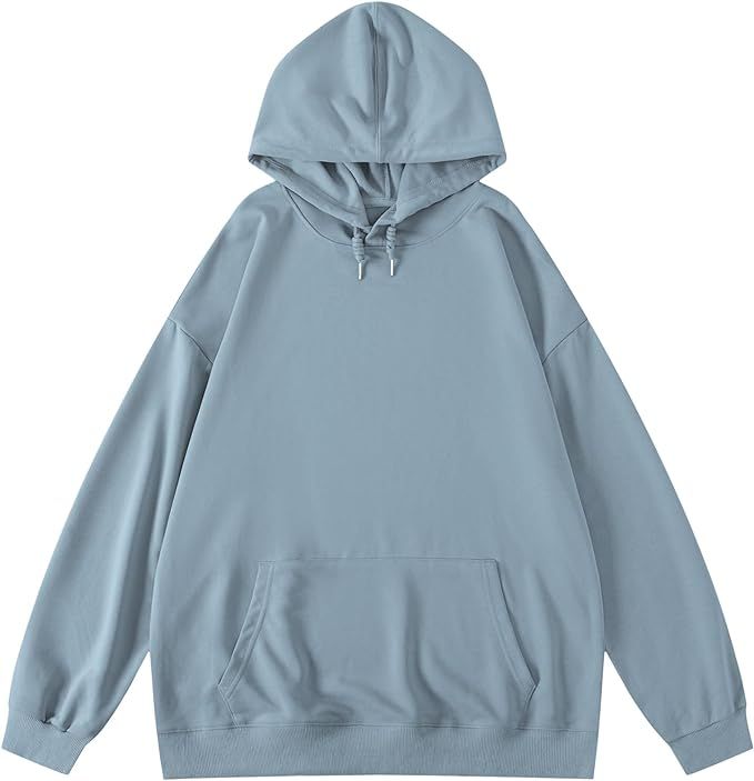 Wrenpies Oversized Lightweight Hoodies Pullover Hooded Sweatshirt for Women Solid Basic Casual Lo... | Amazon (US)