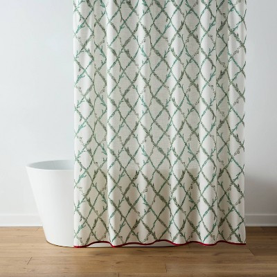 Holly Christmas Shower Curtain Ivory - Threshold™ | Target