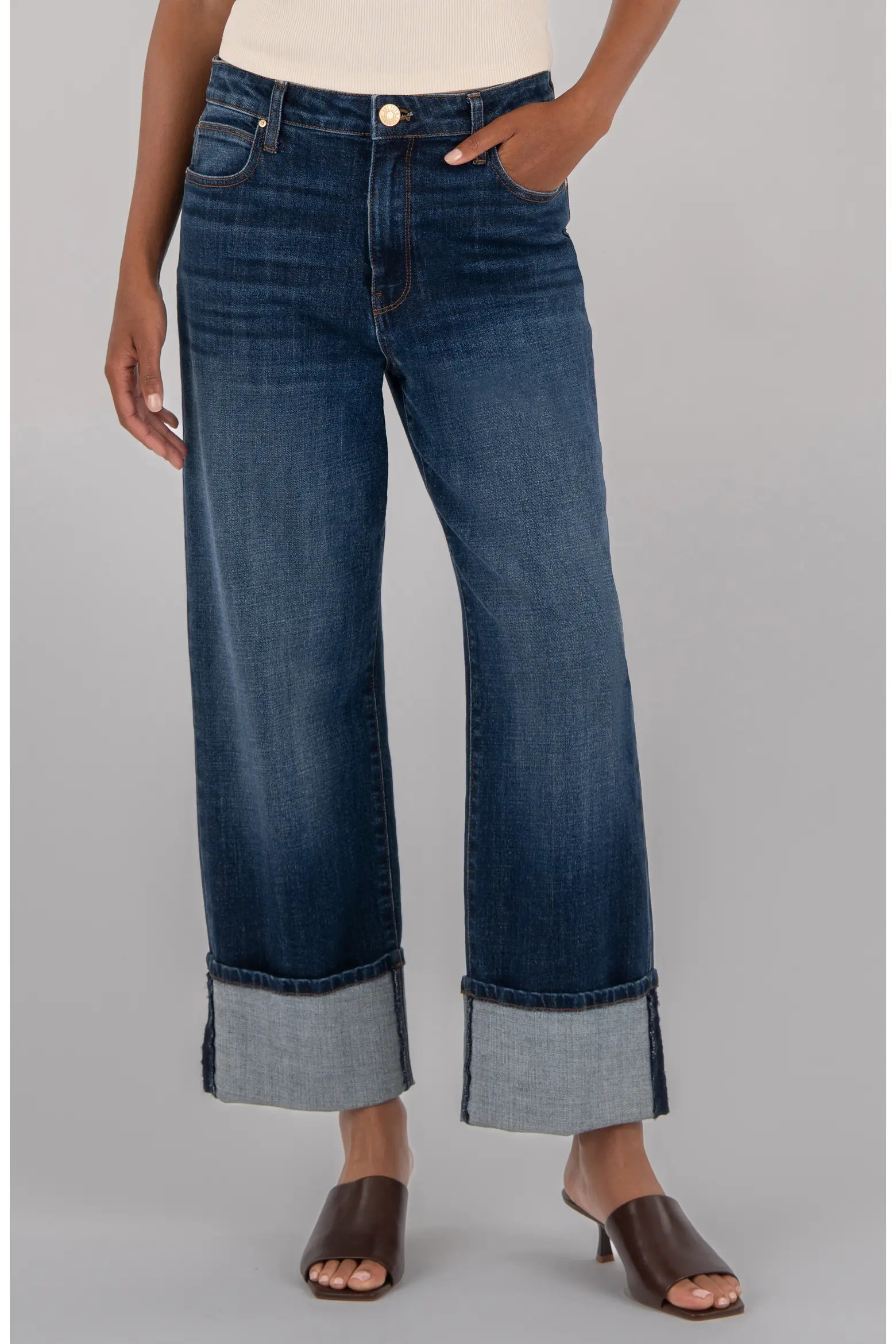 KUT from the Kloth Sienna Cuffed Hem Wide Leg Jeans (Women) | Nordstromrack | Nordstrom Rack