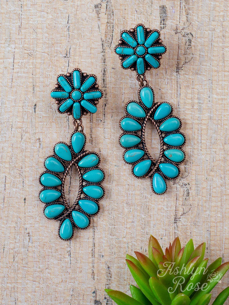 Samantha Turquoise Dangle Earrings | Willow Boutique