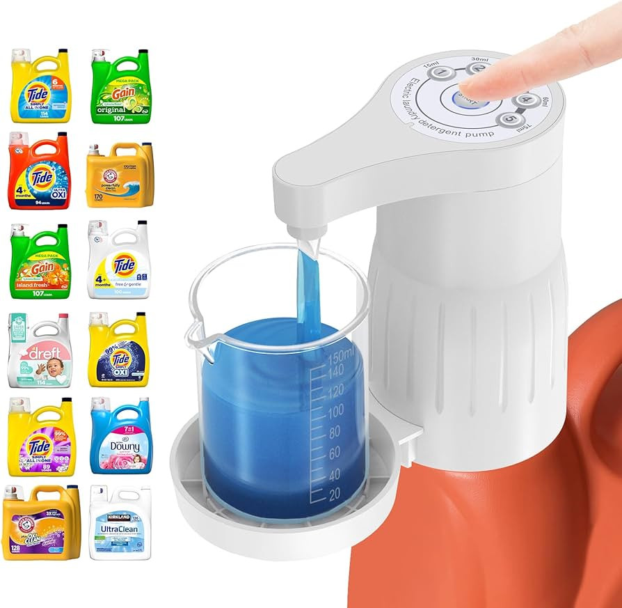 Electric Laundry Detergent Pump - Reusable Laundry Detergent Dispenser with Graduated Cup for Liq... | Amazon (US)