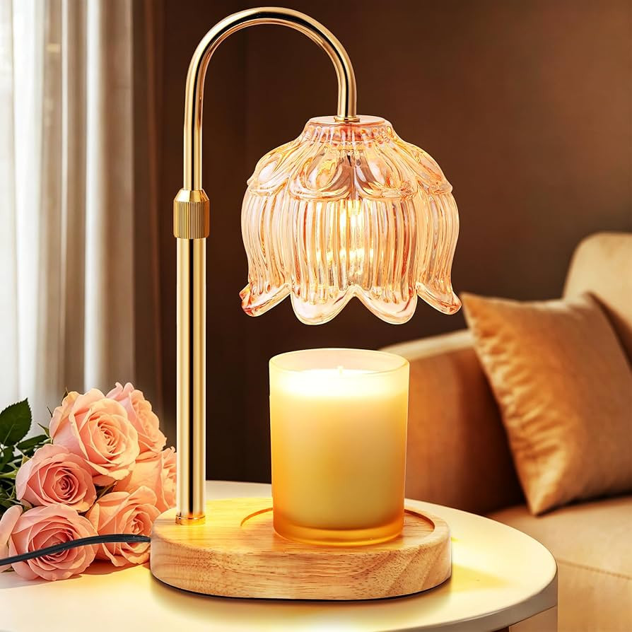 Flower Candle Warmer Lamp for Jar Candles with Timer & Dimmer, Adjustable Height Fits Large Jars ... | Amazon (US)
