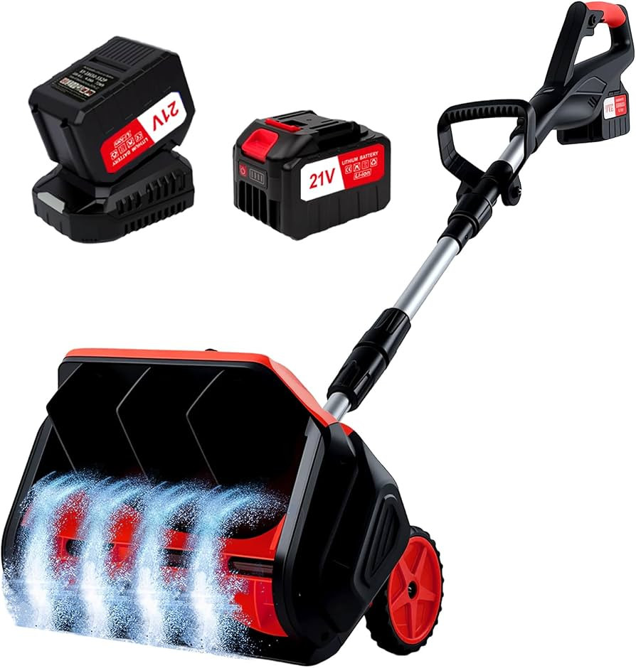 Cordless Electric Snow Shovel with Wheels, Snow Blower 17-Inch Width, 2×4.0Ah Large Battery & Qu... | Amazon (US)