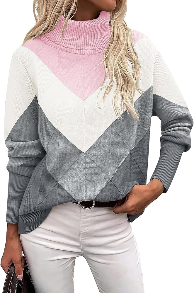Zeagoo Women's Turtleneck Sweater Fall Winter 2026 Long Sleeve Chunky Knitted Trendy Pullover Top... | Amazon (US)