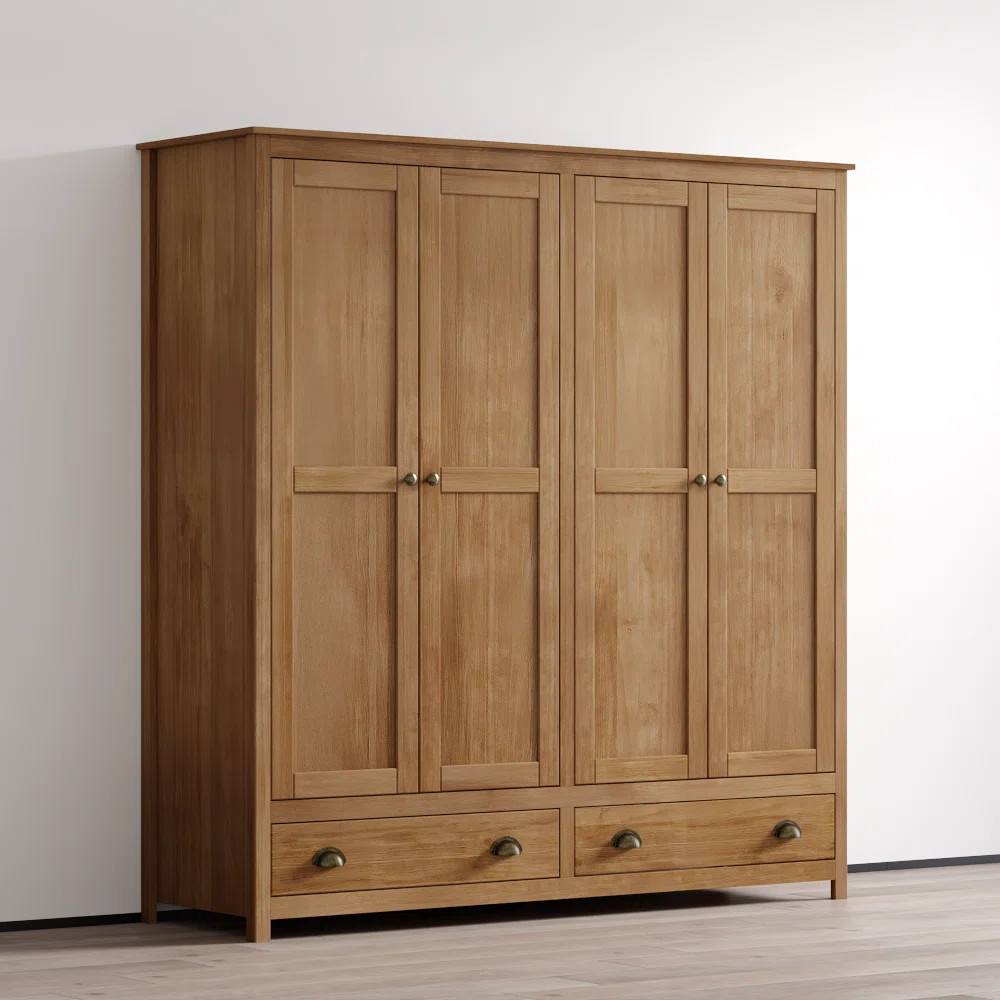 Topazio 69.3" 4D2S Solid Wood Wardrobe | Wayfair North America