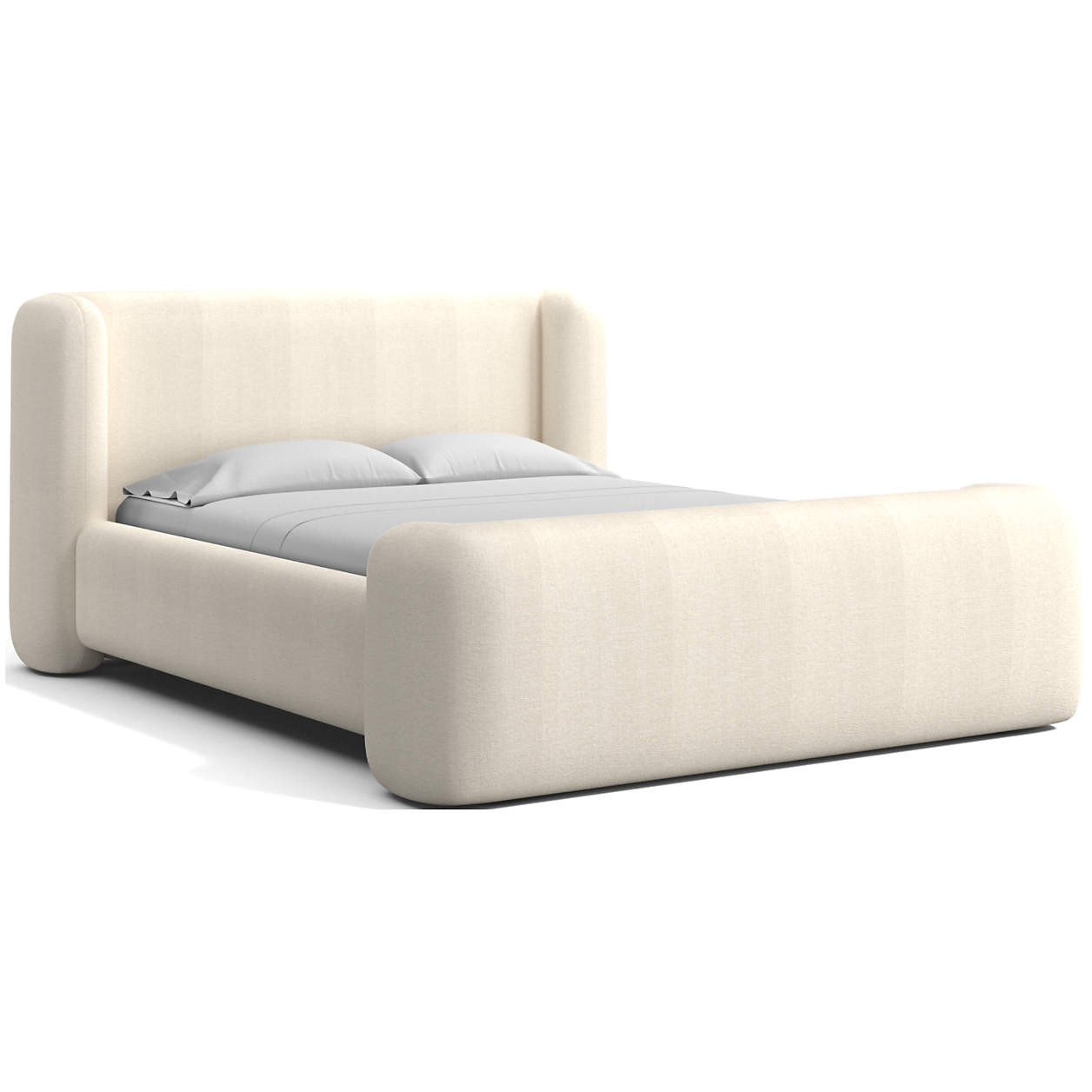 Salone Curved Upholstered Queen Bed + Reviews | Crate & Barrel | Crate & Barrel