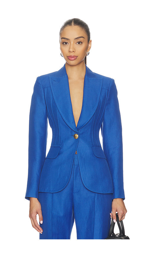 Smythe Pintuck Blazer in Blue. Taglia 0. Also in 2, 4, 6. | Revolve Clothing (Global)