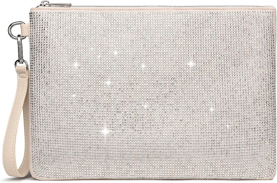 ER.Roulour Evening Bag for Women Rhinestone Crystal Envelope Clutch Purses Square Handbags for Pa... | Amazon (US)