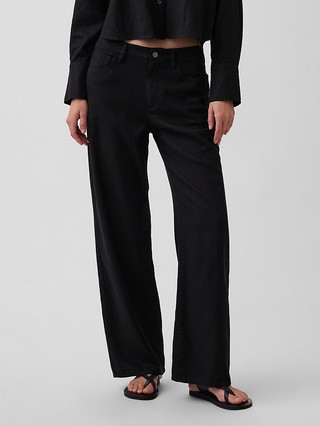 Linen-Cotton Wide-Leg Pants | Gap (CA)