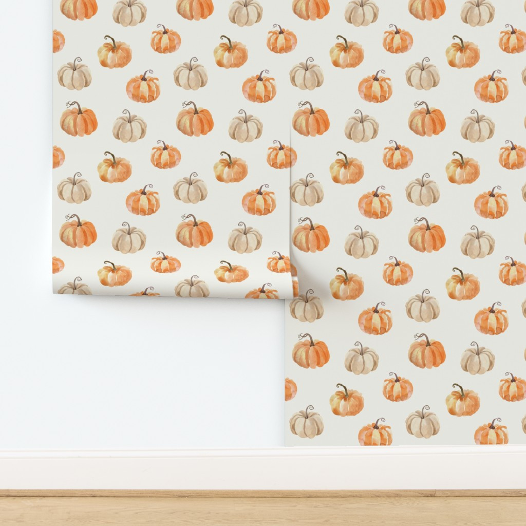 Watercolor Pumpkins Wallpaper | Spoonflower | Spoonflower