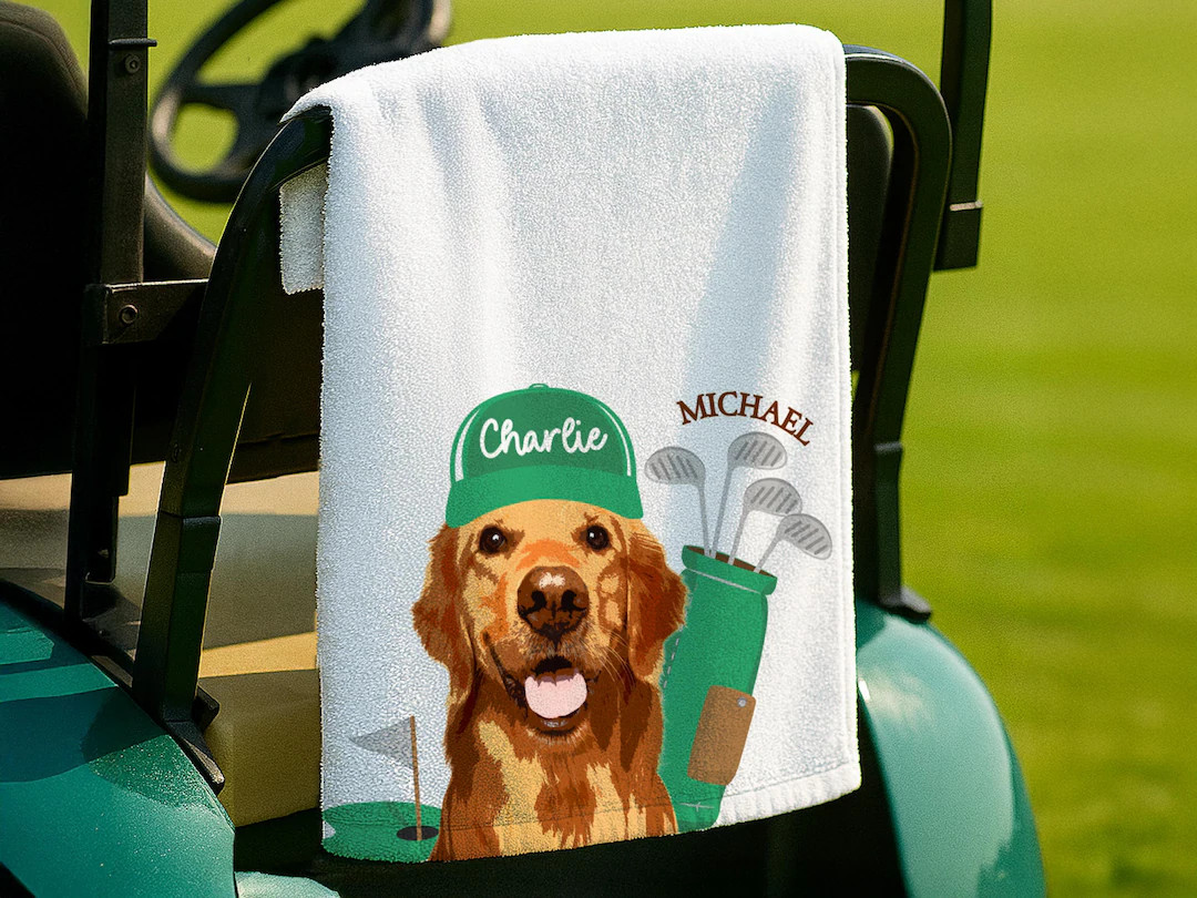 Custom Pet Golf Towel with Pet Photo, Personalized Dog Towels, Custom Cat Golf Towels, Dog Face P... | Etsy (US)