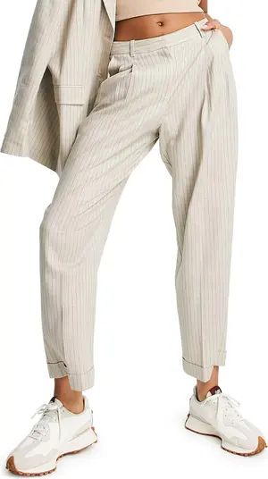 Topshop Stripe Straight Leg Trousers | Nordstrom | Nordstrom