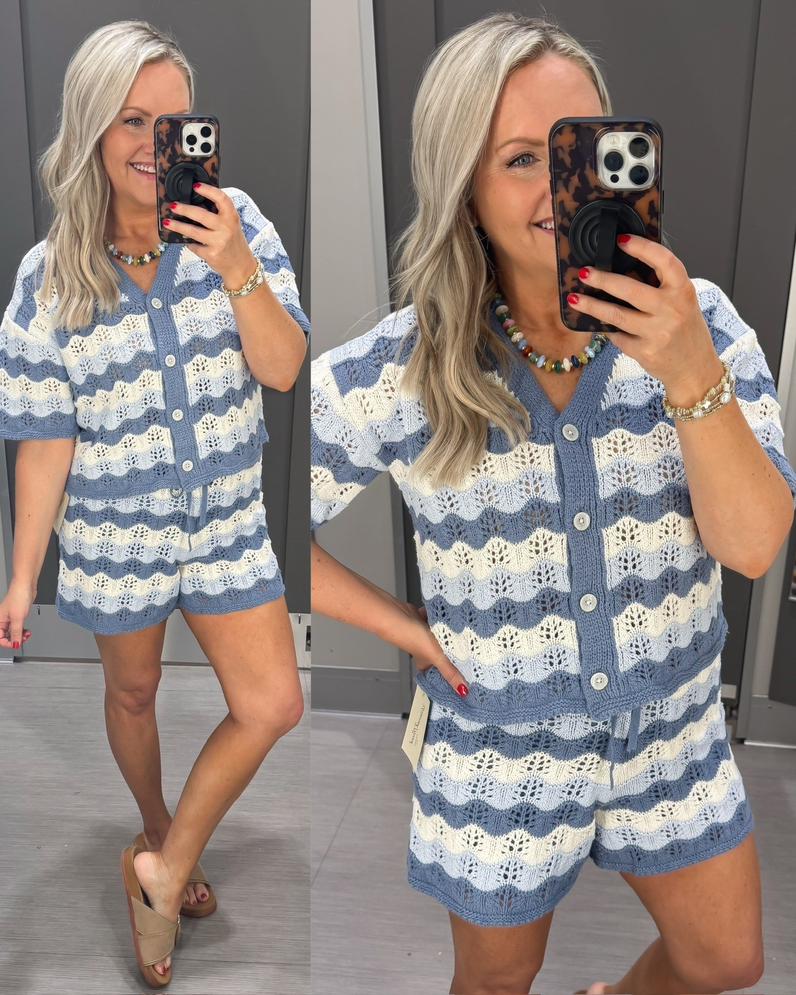 This knit set is giving coastal vacation energy in the best way. The lightweight crochet style keeps it feeling breezy for summer, and I love that you can wear the pieces together or mix them with basics already in your closet. Such a fun little set for beach trips, pool days, dinner by the water, or just looking cute while staying comfy.

crochet knit set, matching summer set, coastal chic outfit, vacation outfit inspo, beach outfit idea, resort wear style, lightweight summer knit, blue and white outfit, comfy summer set, cute vacation clothes, elevated casual outfit, summer lounge set, lovelylifestyling

#LTKOver40 #LTKSeasonal #LTKTravel