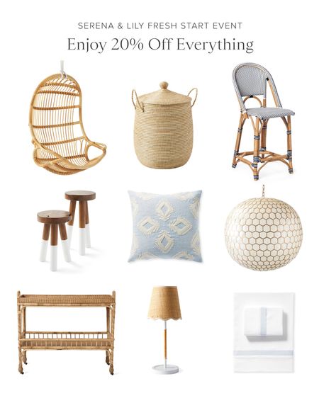 20% off Everything at Serena & Lily or 25% off $5,000+ (Sale included!)
