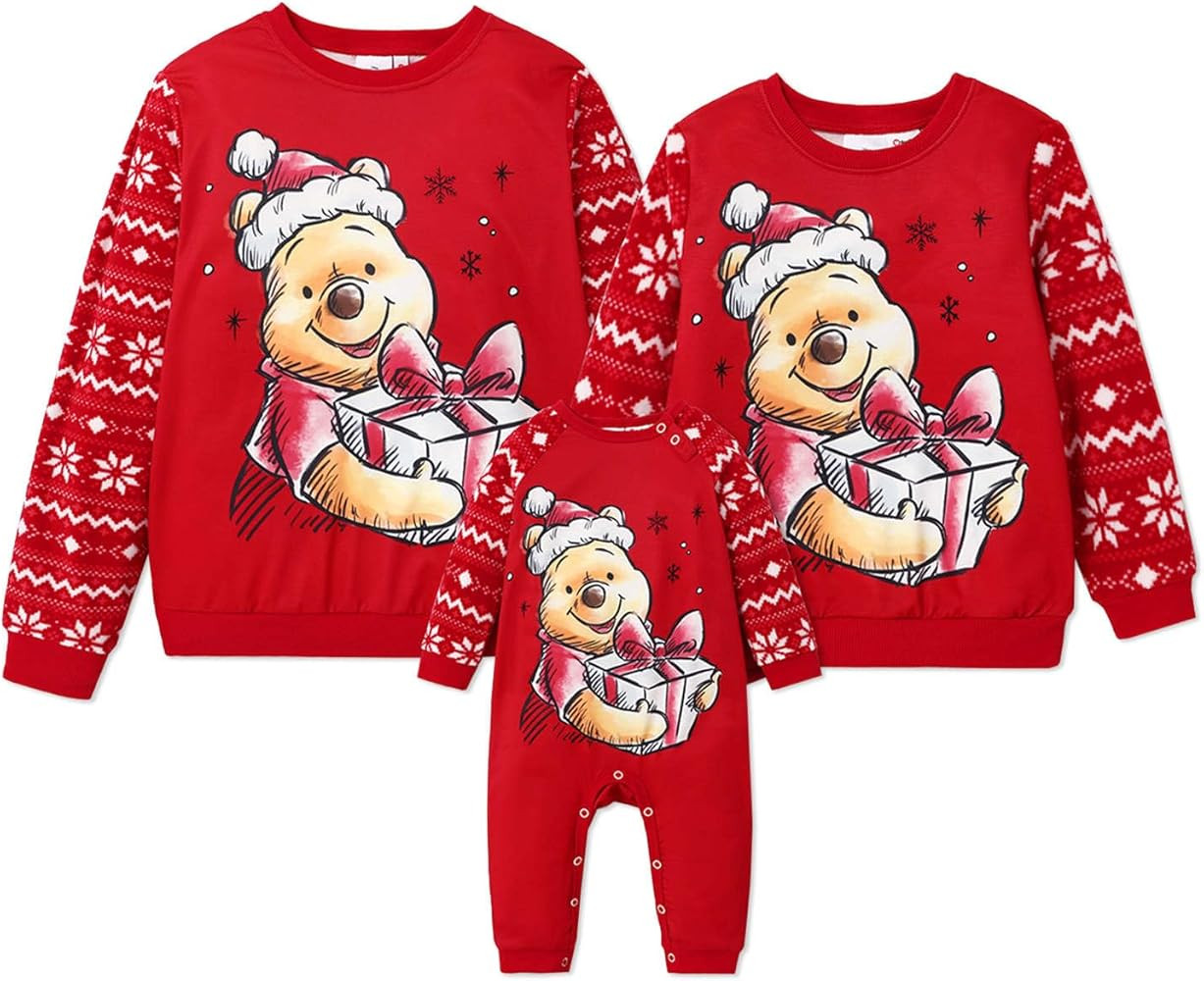 Disney Family Matching Christmas Long-sleeve Top Mommy and Me Matching Outfits Sweatshirt Tops | Amazon (US)
