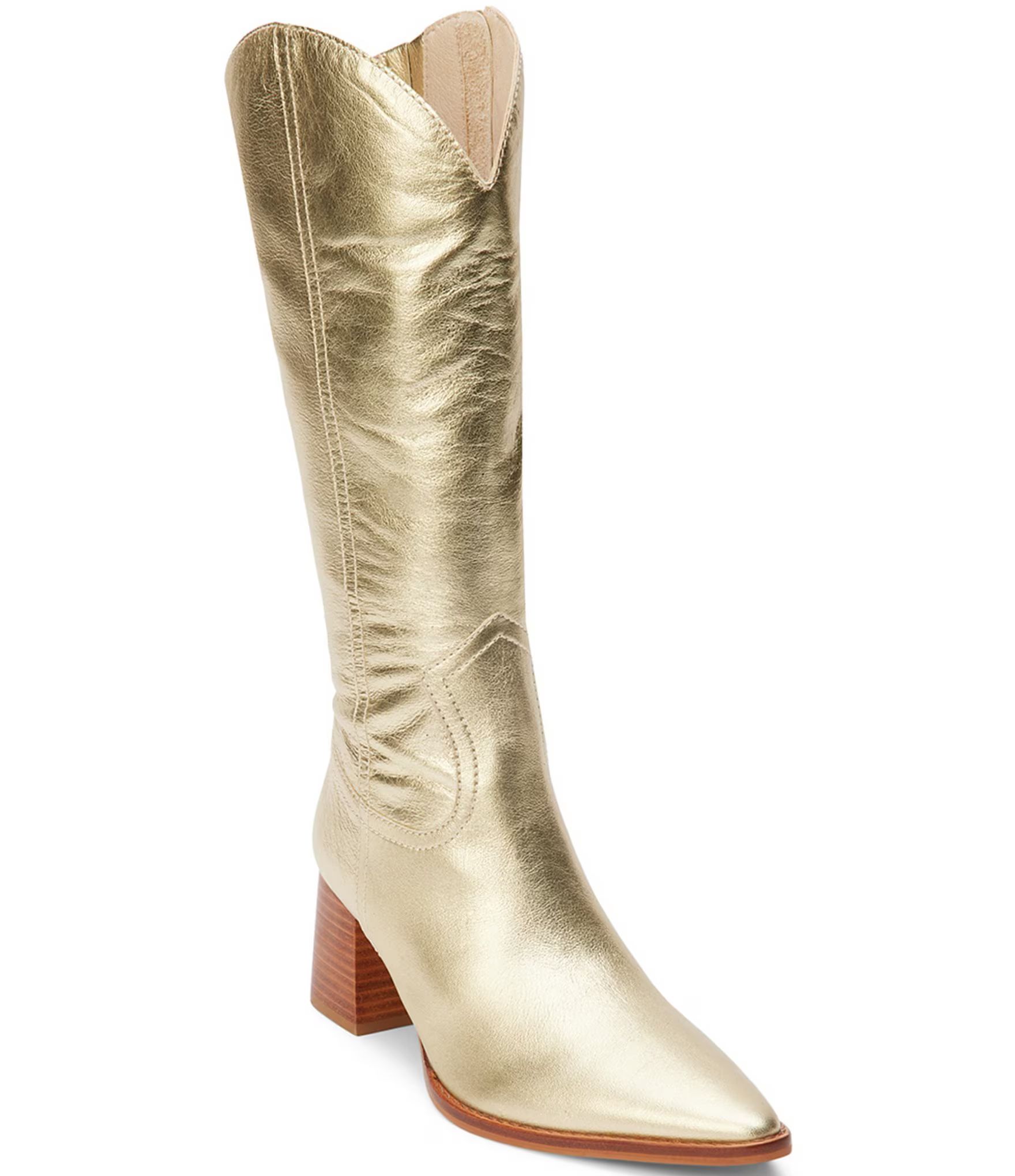 Addison Metallic Leather Tall Boots | Dillard's