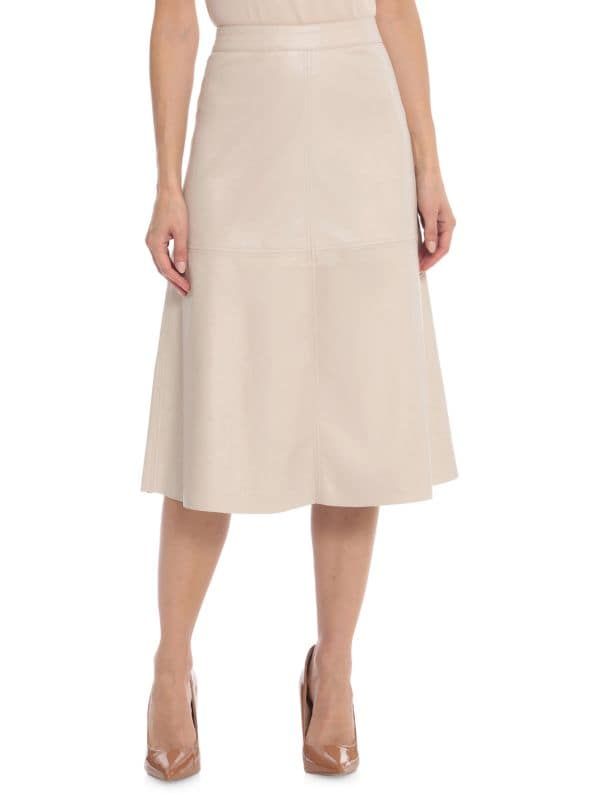 ​Faux Leather Panelled A Line Midi Skirt | Saks Fifth Avenue OFF 5TH (Pmt risk)