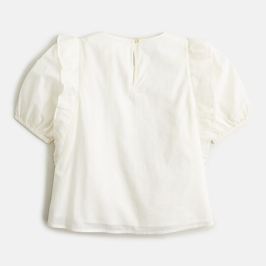 Girls' puff-sleeve ruffle top | J. Crew US