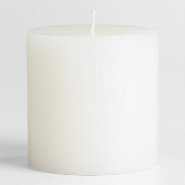 3x3 White Unscented Pillar Candle | World Market