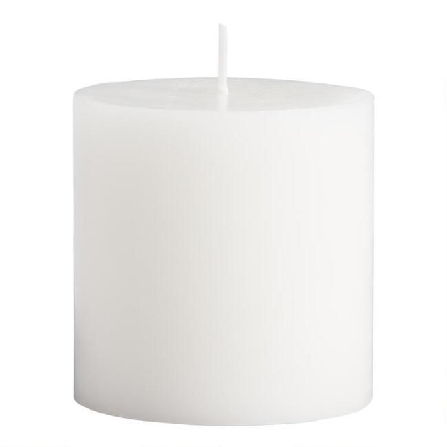 3x3 White Unscented Pillar Candle | World Market