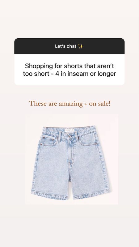 Best longer Jean shorts! On sale! 

Abercrombie; Abercrombie jeans, jean shorts 

#LTKsalealert #LTKunder100 #LTKSeasonal