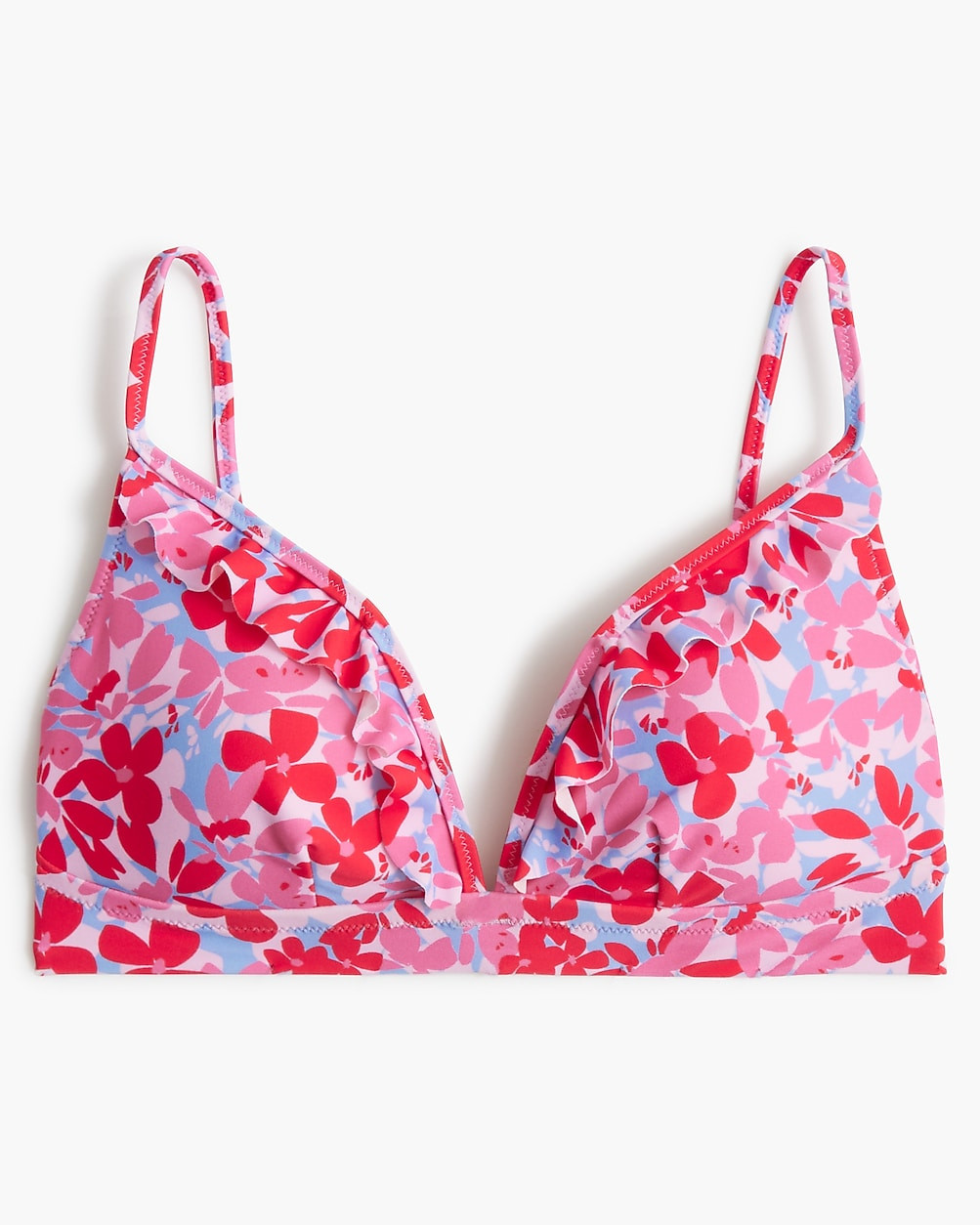 Printed french bikini top with ruffles | J.Crew Factory