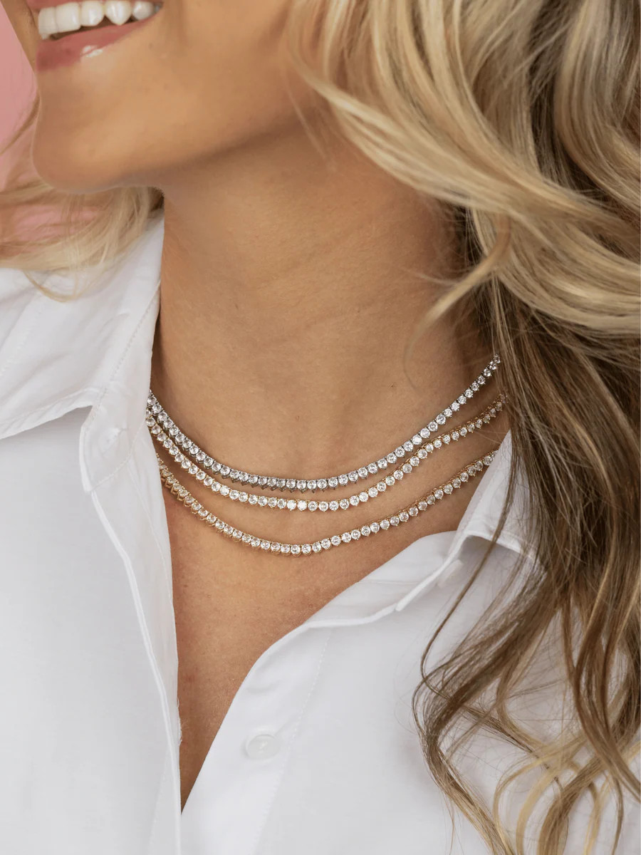 Graduated CZ Tennis Necklace | leMel