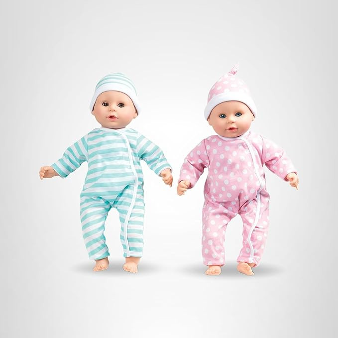 Melissa & Doug Mine to Love Twins Luke & Lucy 15” Light Skin-Tone Boy and Girl Baby Dolls with ... | Amazon (US)
