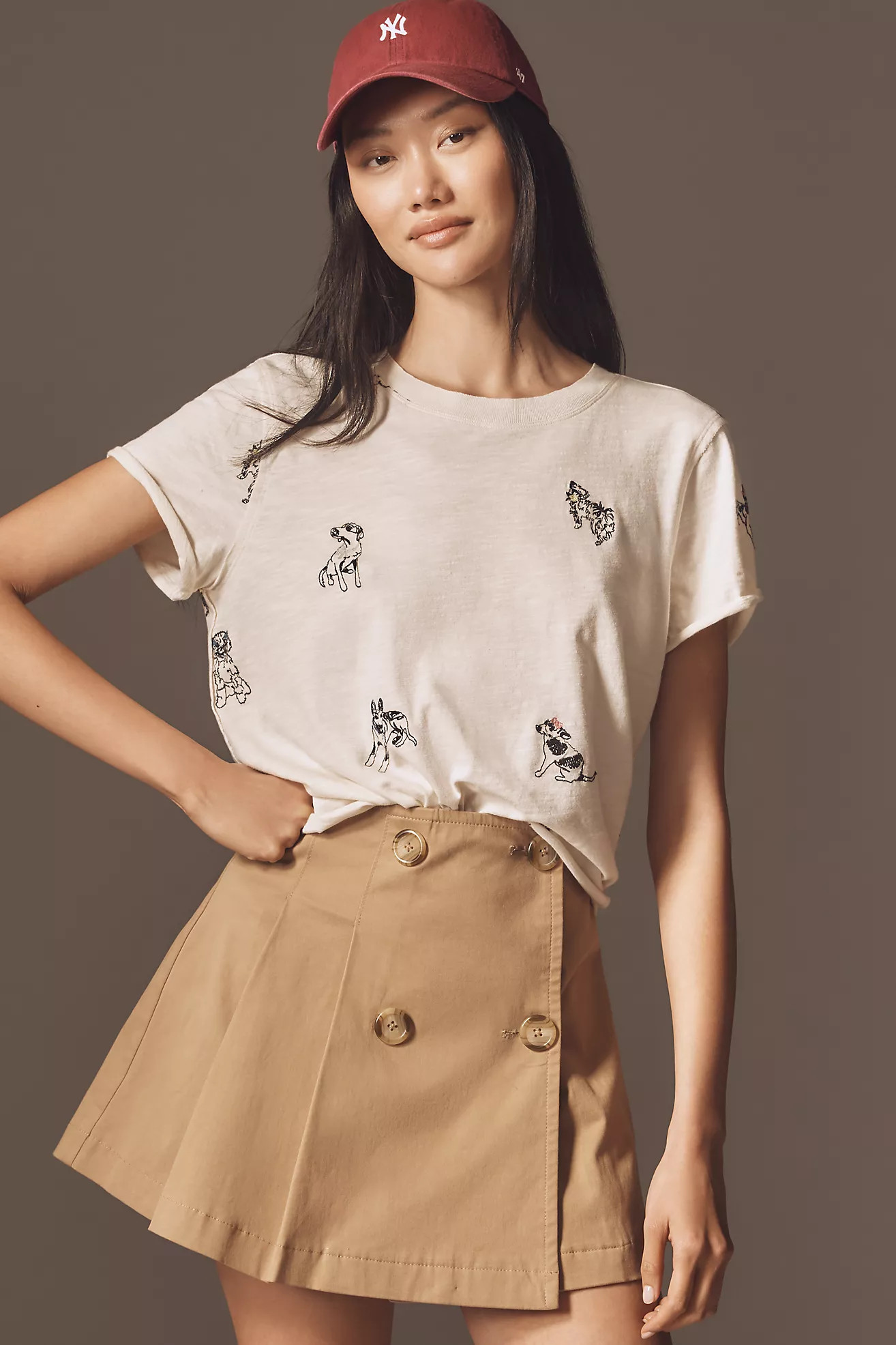 The Caitlin Embroidered Boxy Tee by Maeve | Anthropologie (US)