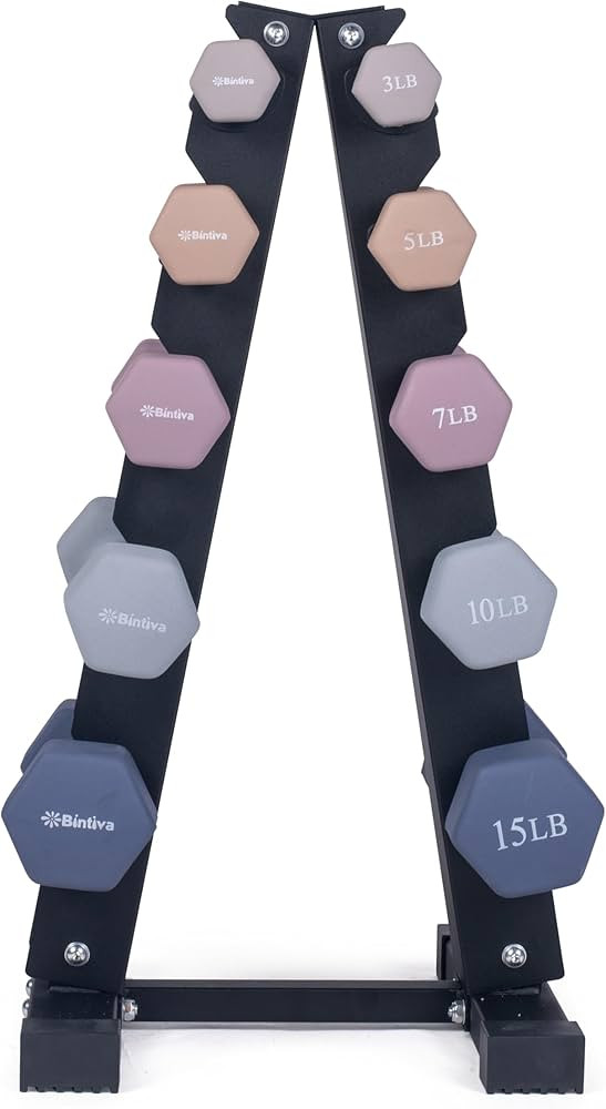Dumbbell Set with Rack - Neoprene Coated Weights with Stand - Hex Color Coded Dumbell Pairs 1-20 ... | Amazon (US)