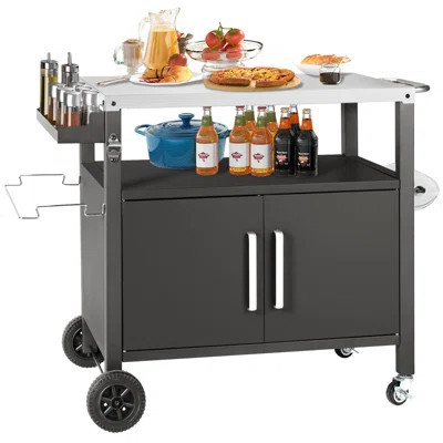 Grill Cart Table with Big Storage Cabinet | Wayfair North America