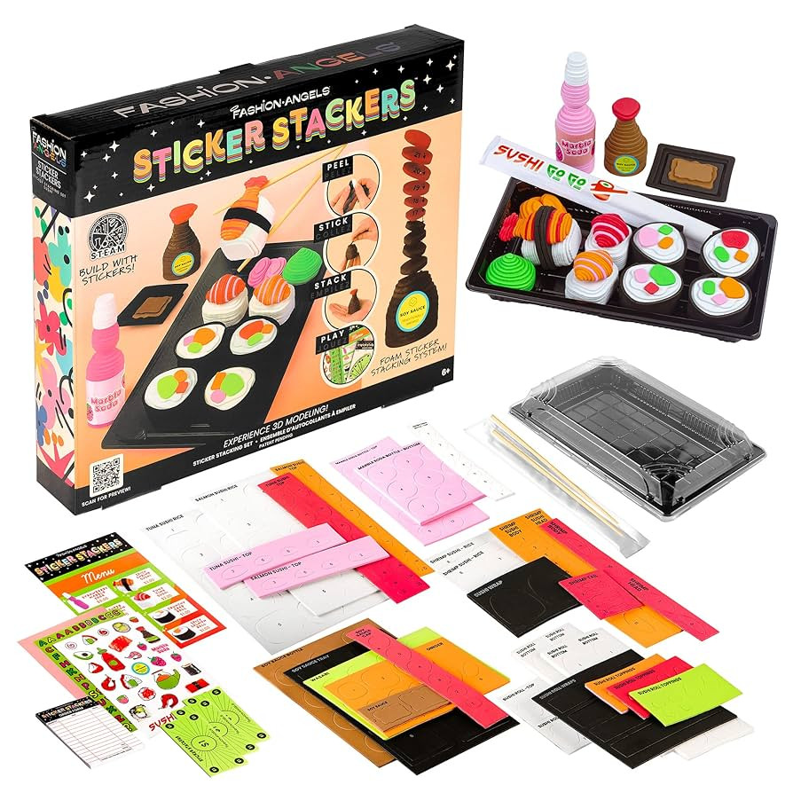 Fashion Angels Sushi Sticker Stackers, Foam Sticker Stacking Set with 3D Modeling, Includes Play ... | Amazon (US)