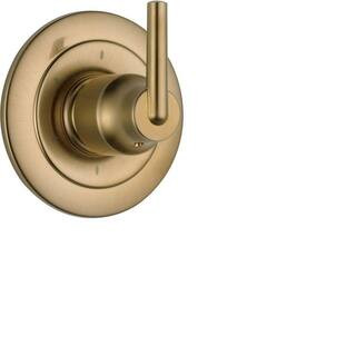 Delta Trinsic Gold 1-Handle Wall-Mount 6-Function Diverter Valve Trim Kit in Champagne Bronze T11... | The Home Depot