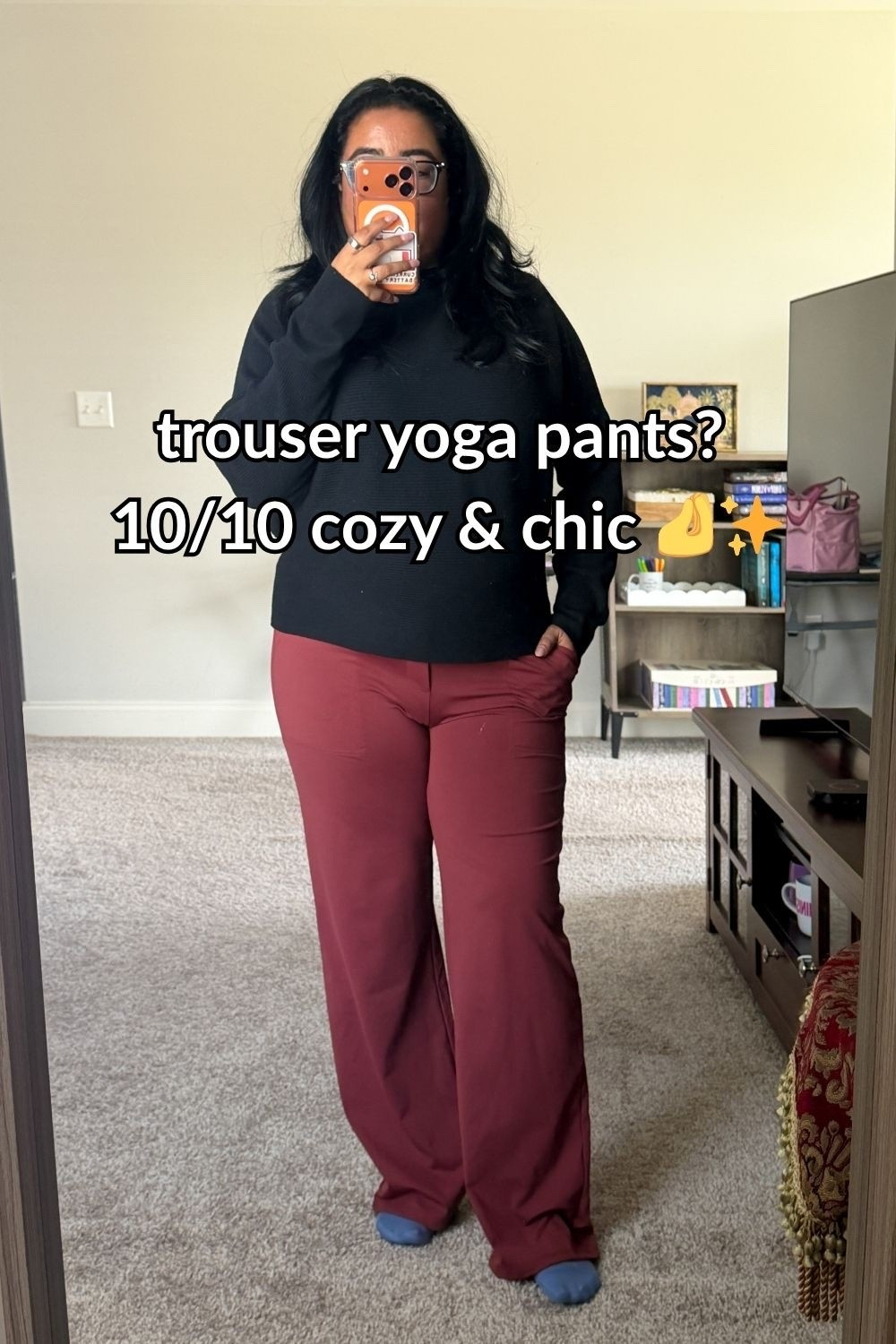 An absolute incredible Amazon find. These trouser-style yoga pants are a huge hit for a reason, and I officially understand the hype. I first bought them in black, loved them, and just got this gorgeous burgundy color in the mail.
They are incredibly comfortable, have pockets, and come in a ton of colors. They’re so easy to style for a work day but still cozy and casual enough for everyday wear. I’m wearing a size large and inseam 31.

Trying on a little bit of comfort today. ✨ These trouser-style yoga pants just arrived in burgundy (I already own and love the black pair!) and they are unbelievably soft.
They have actual pockets, come in a ton of colors, and give you that polished trouser look with all the comfort of your favorite loungewear. Truly perfect for work-from-home days or running errands!

#LTKTravel #LTKWorkwear #LTKMidsize