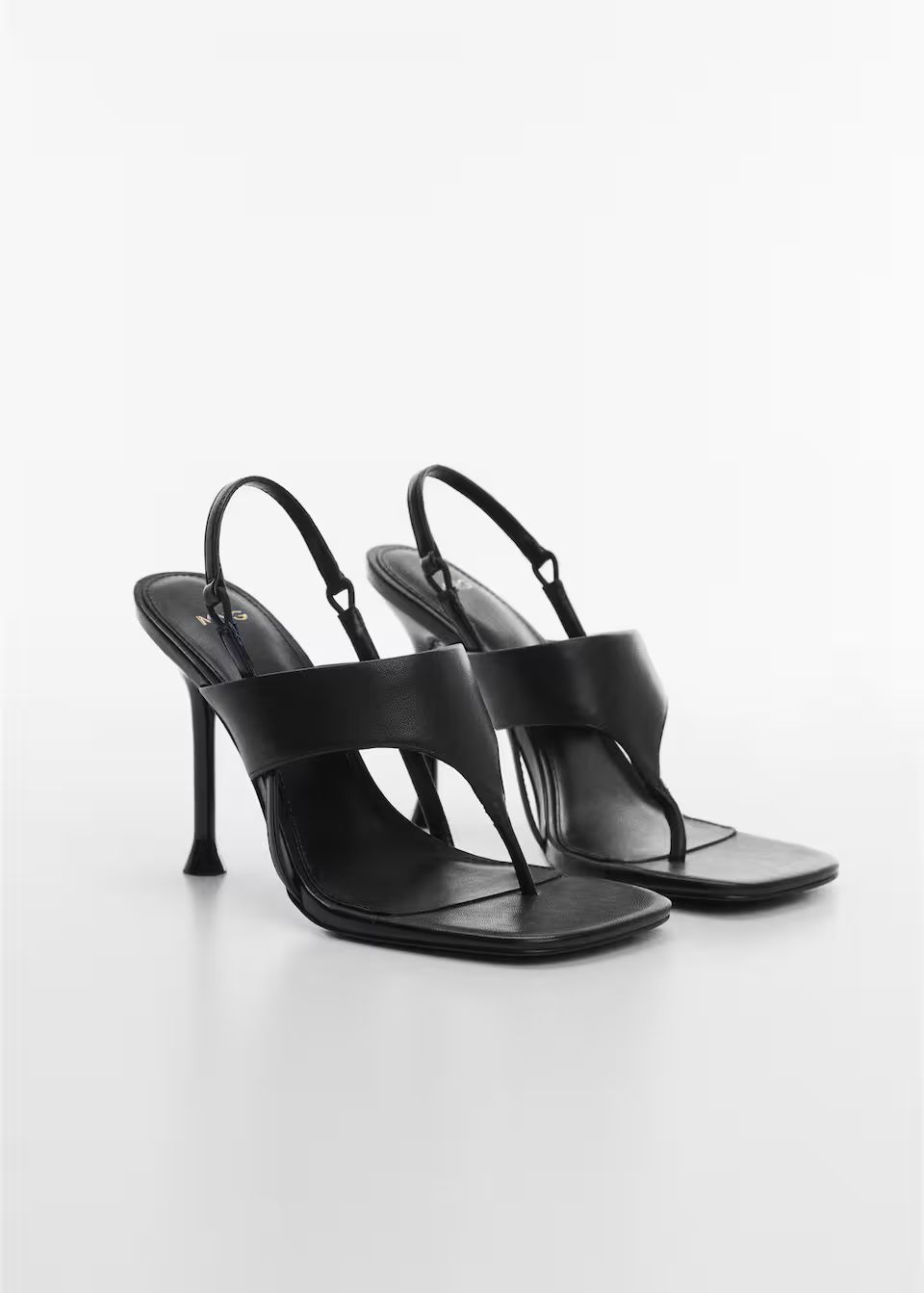 Heeled leather sandals with straps -  Women | Mango USA | MANGO (US)
