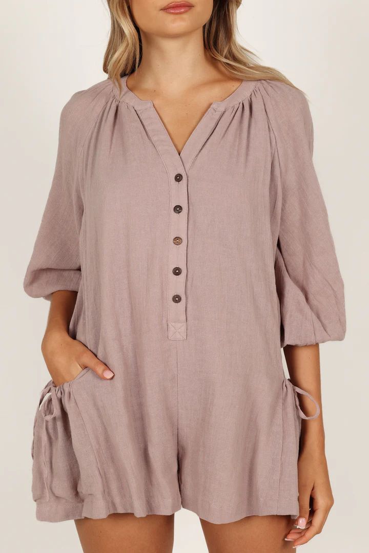 Bonnie Crinkle Romper - Dusty Lavender | Petal & Pup (US)