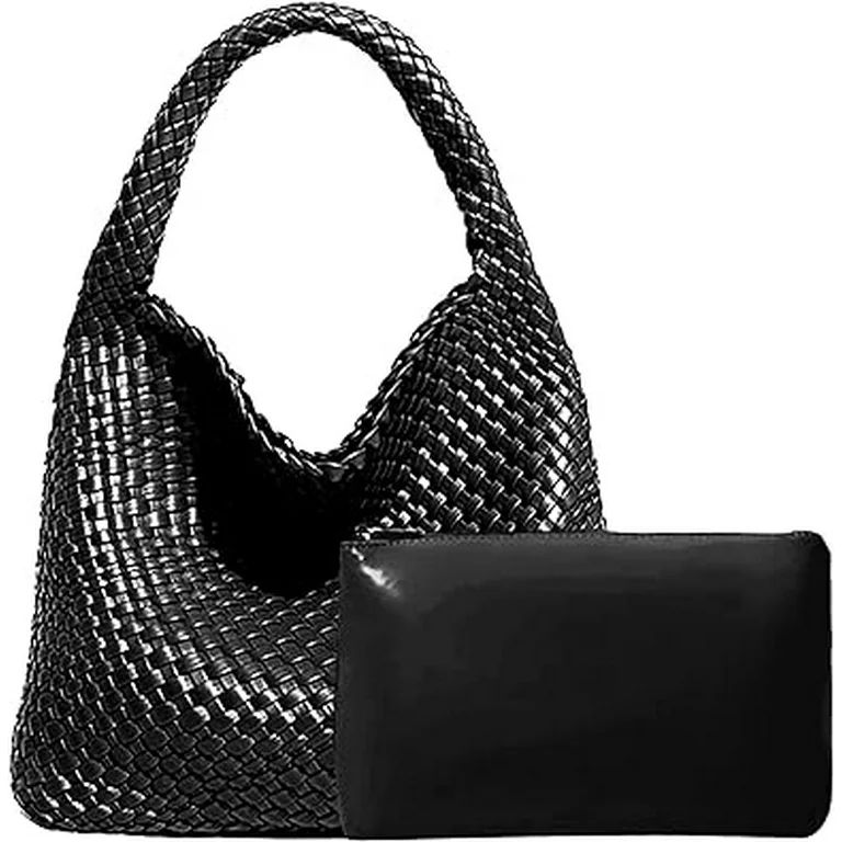 Gomayee Women Vegan Leather Hand-Woven Tote Handbag Fashion Shoulder Top-handle Bag All-Match Und... | Walmart (US)