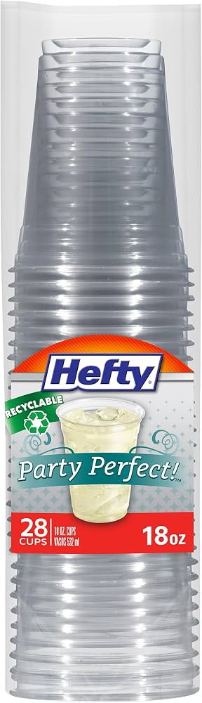 Hefty Party Perfect Clear Plastic Cups, Large Clear Party Cups for Easy Cleanup and Large Gatheri... | Amazon (US)