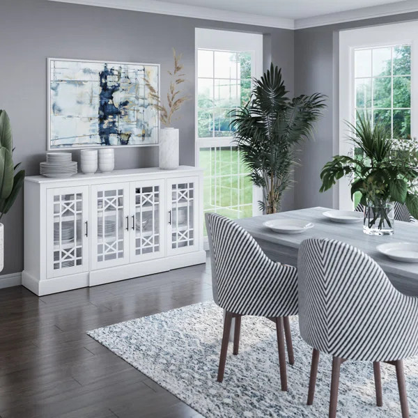 Andrine Buffet Sideboard with Decorative Glass Cabinet Doors | Wayfair North America