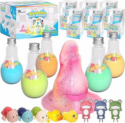 8pcs Purely Handmade Kids Rainbow Interactive Bath Bombs Kids Potions丨Organic Colorful Bubble B... | Amazon (US)