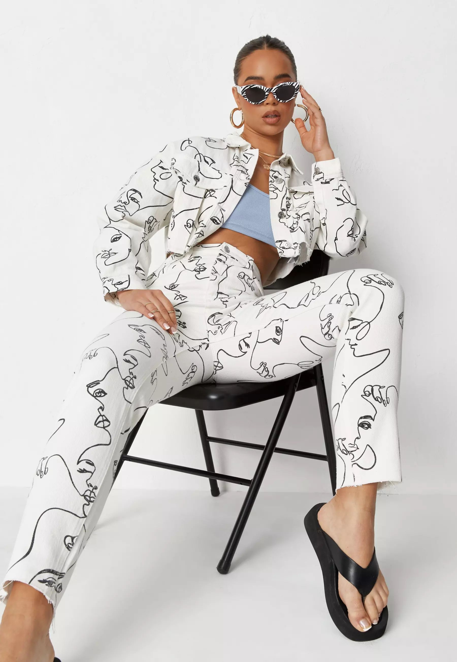 White Face Print Riot Mom Jeans | Missguided (US & CA)