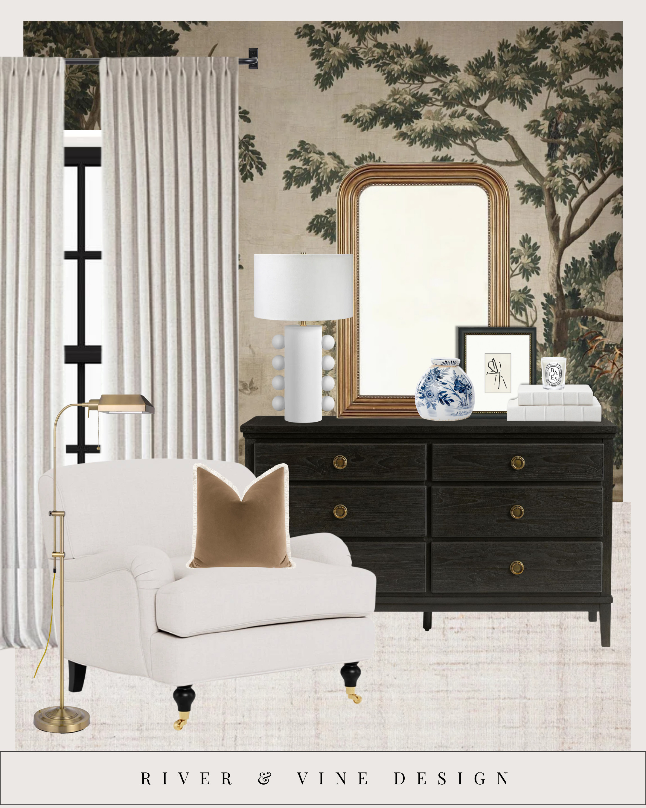 This dresser is doing more than holding clothes — it’s anchoring the room.

I love treating a dresser like a built-in moment rather than a piece you “finish later.” When styled this way, it quietly sets the tone for the entire bedroom.

The tall mirror brings presence without overpowering the wallpaper, while the lamp adds softness and warmth against the darker wood. A small mix of art + objects keeps it personal (not precious), and the chair nearby makes the vignette feel lived-in instead of decorative-only.

Nothing here is trying too hard — and that’s exactly why it works.

If you’ve ever felt like your bedroom is almost there, this is usually the missing layer.

Everything you see is linked to recreate the look 🤍 

 #LTKHome