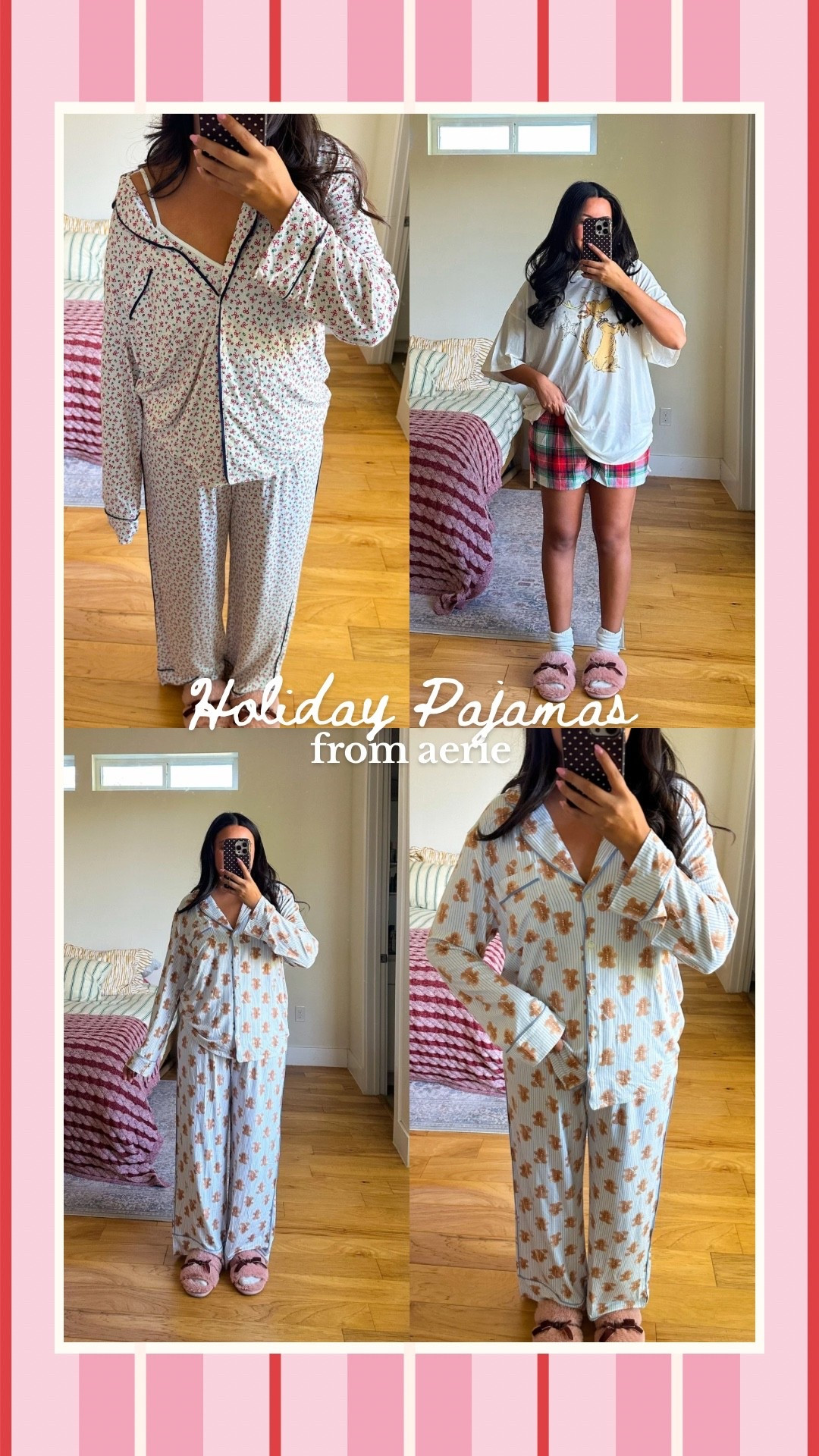 cutest and softest pj’s from Aerie! I love the lightweight feel of everything!! wearing a M in everything, a S in the tee!🎄💝 

#LTKHoliday #LTKSeasonal