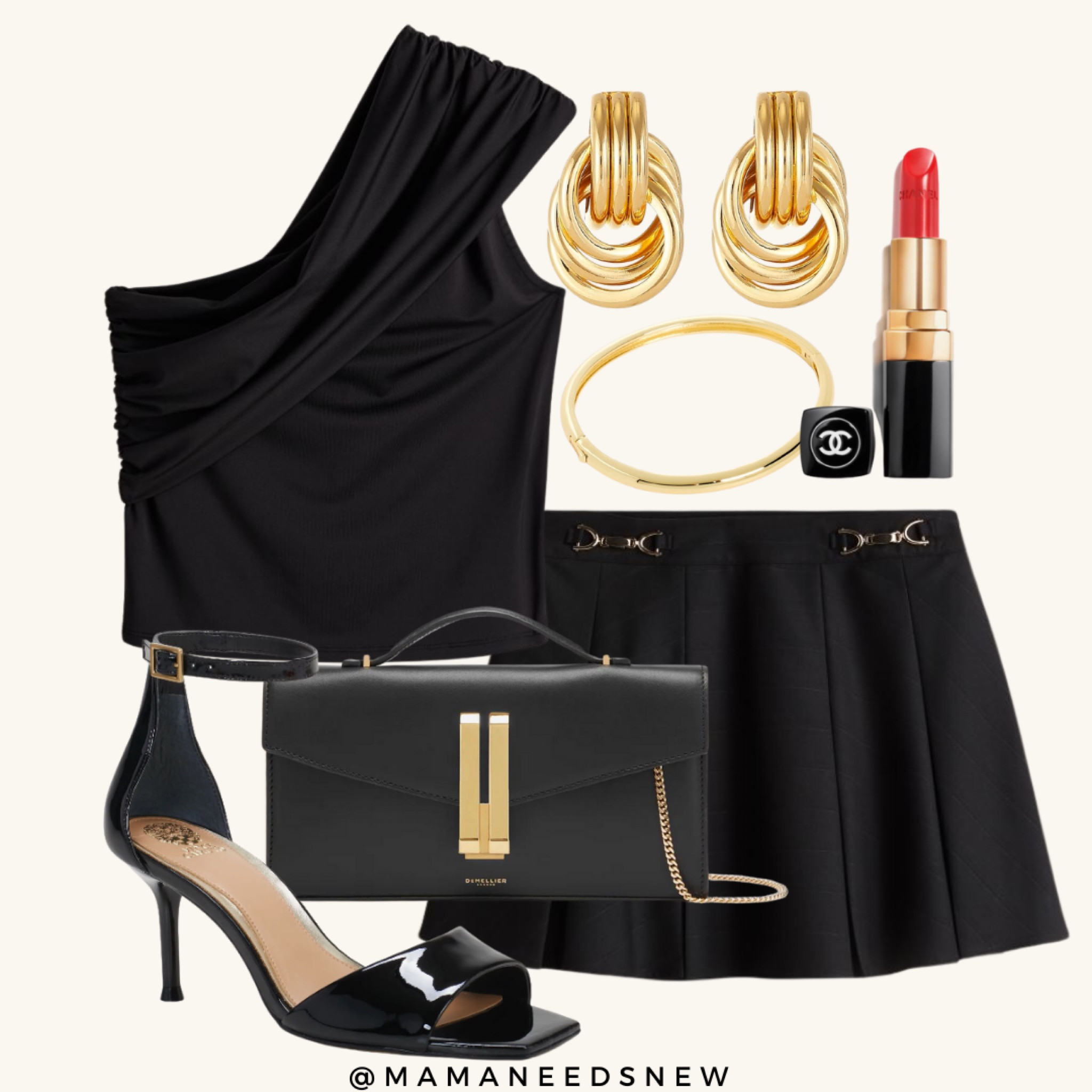 Summer outfit featuring one shoulder top, skirt with belt detail & heels 🖤

#LTKSaleAlert #LTKFindsUnder100 #LTKItBag