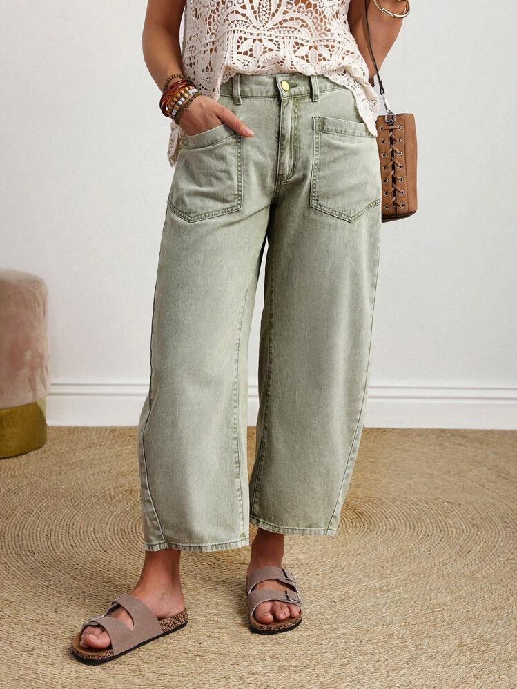 EMERY ROSE Women's Casual Loose Distressed Wide-Leg Jeans | SHEIN