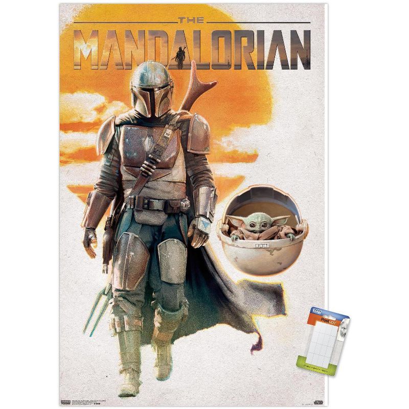 Trends International Star Wars: The Mandalorian - Mando And The Child Walking Unframed Wall Poste... | Target