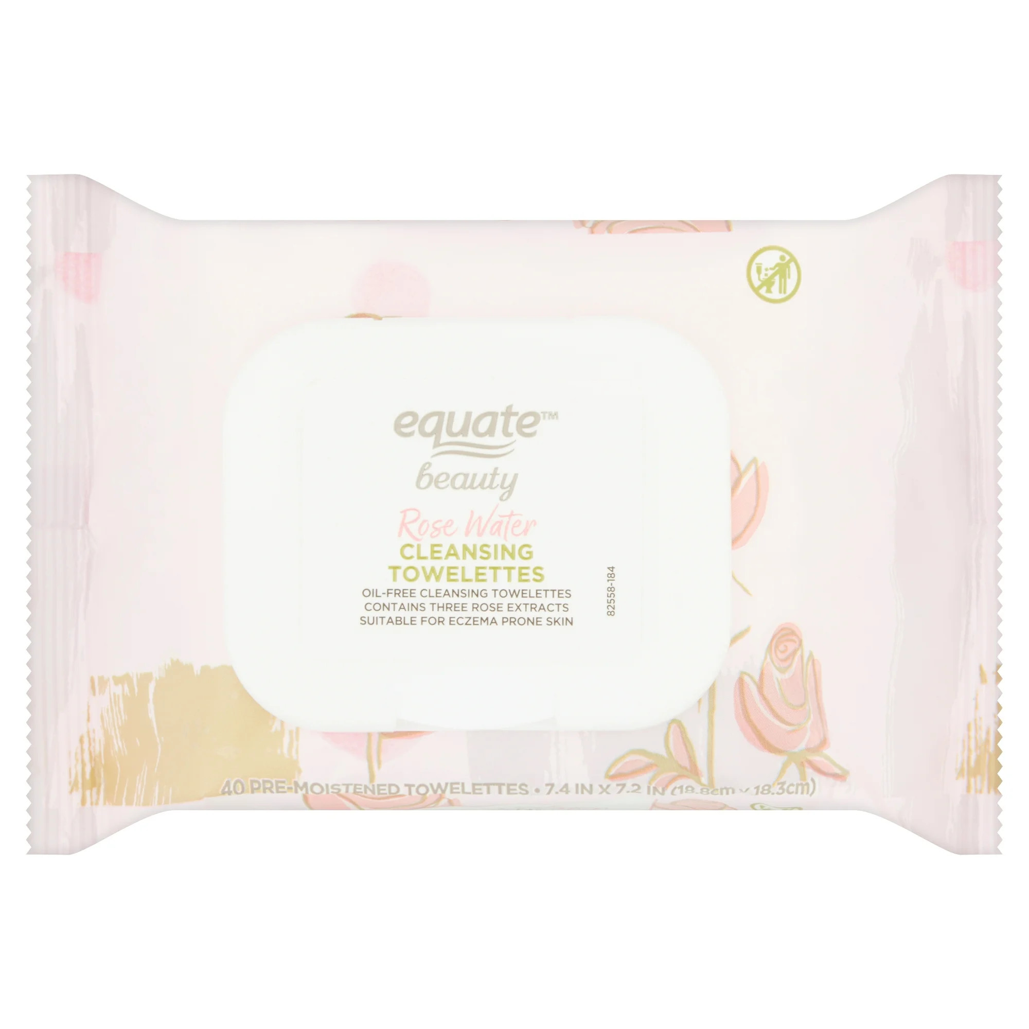 Equate Beauty Rose Water Makeup Remover Wipes, 40 ct | Walmart (US)